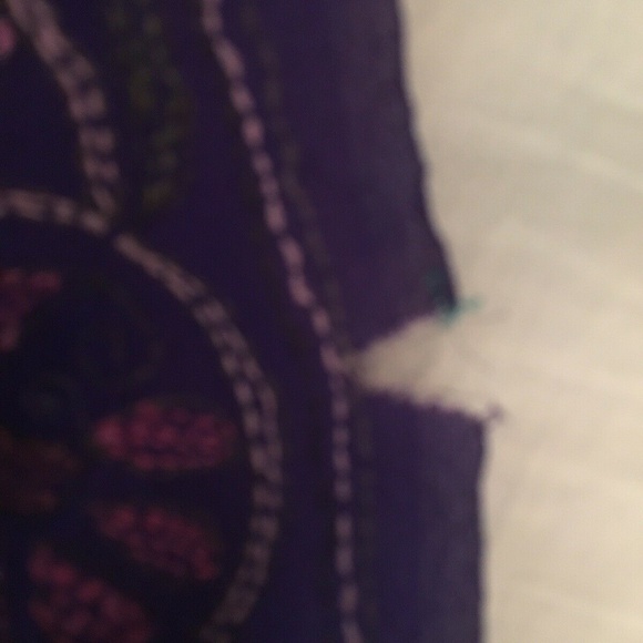 PURPLE embroidered Kantha Crepe Silk SAREE 200" - Picture 3 of 8
